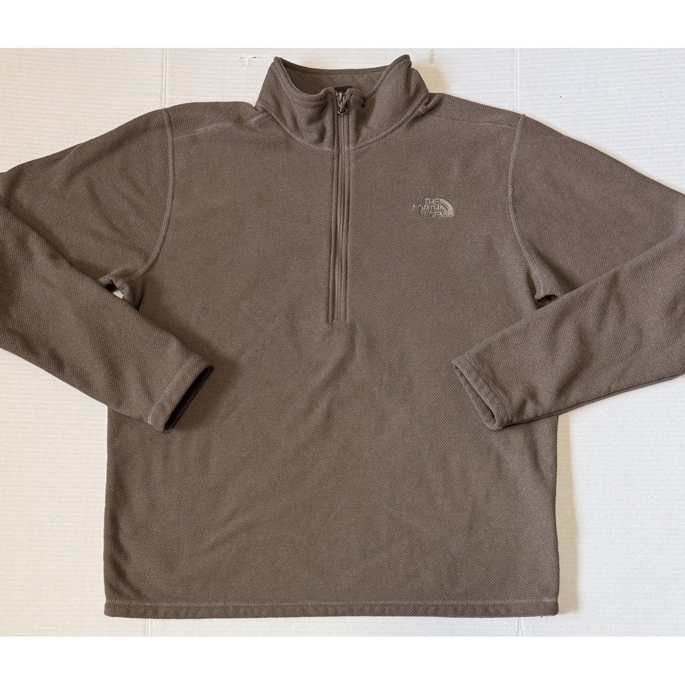 THE NORTH FACE - Men's Fleece Pullover - Brown 1/4 Zip Waffle Knit - X-Large XL